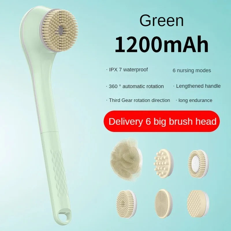 IPX7 Electric Bath Brushes High Quality Mutifunction Long Handle Electric Shower Brush Waterproof 360° Rotating Massage Brush