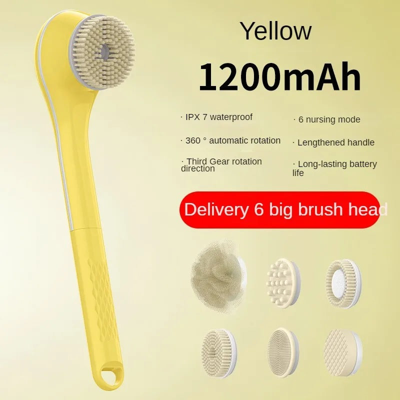 IPX7 Electric Bath Brushes High Quality Mutifunction Long Handle Electric Shower Brush Waterproof 360° Rotating Massage Brush