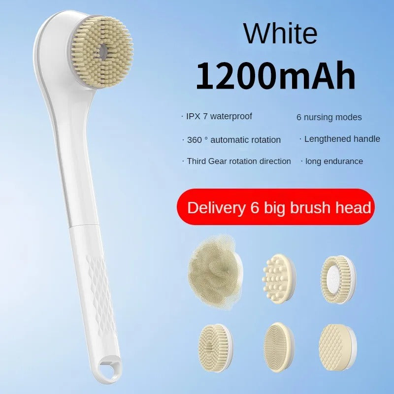 IPX7 Electric Bath Brushes High Quality Mutifunction Long Handle Electric Shower Brush Waterproof 360° Rotating Massage Brush